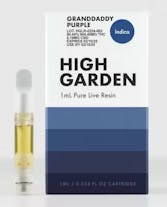 High Garden 1ml Pure Live Resin Cartridge- Granddaddy Purple