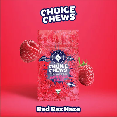 Choice Chews - 200mg Gummies - Red Raz Haze (Sativa)
