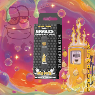 Giggles - 2g Live Rosin Disposable - Sour Diesel