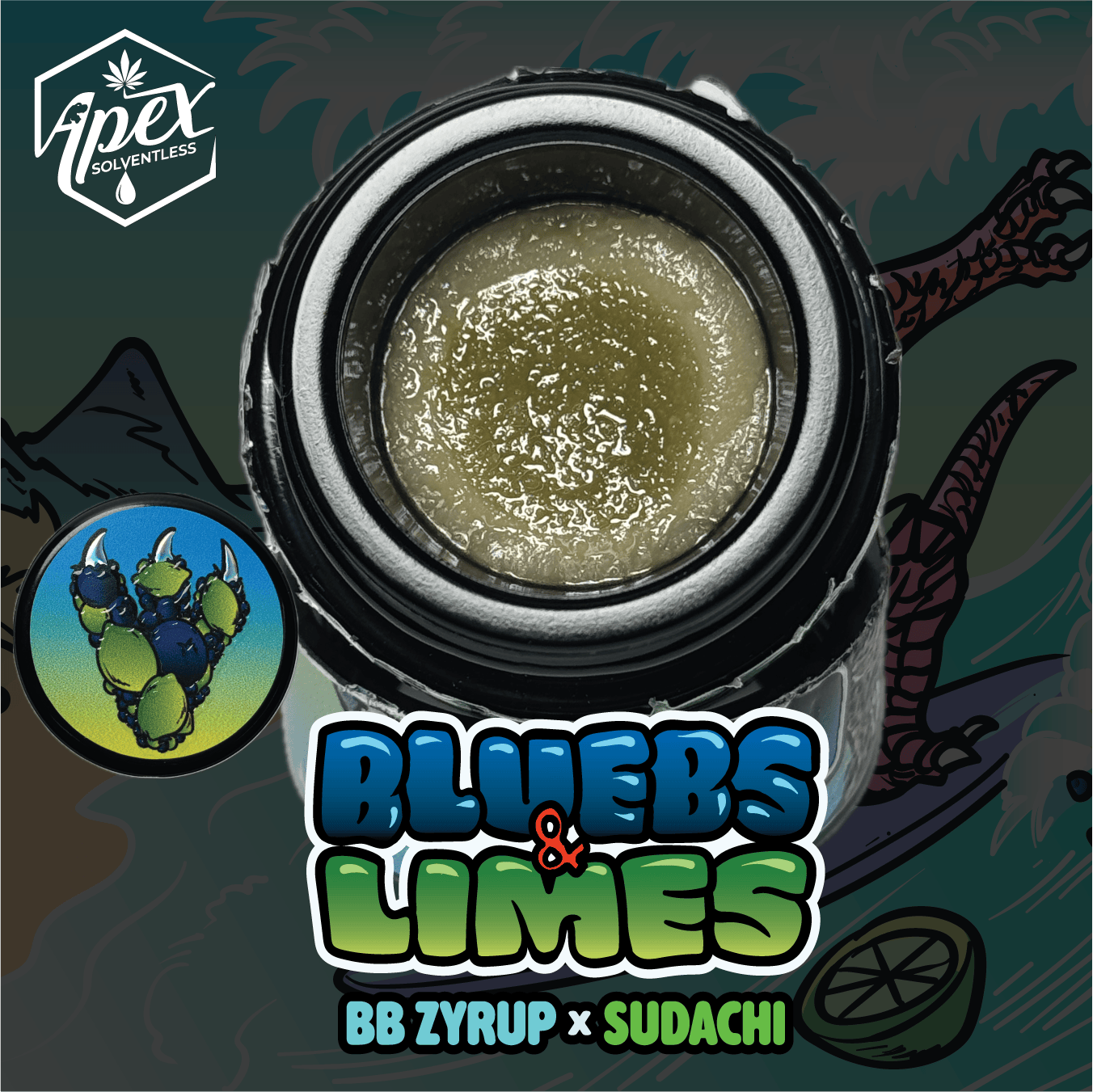 Apex - 2g Rosin Thumbprint - Bluebs & Limes