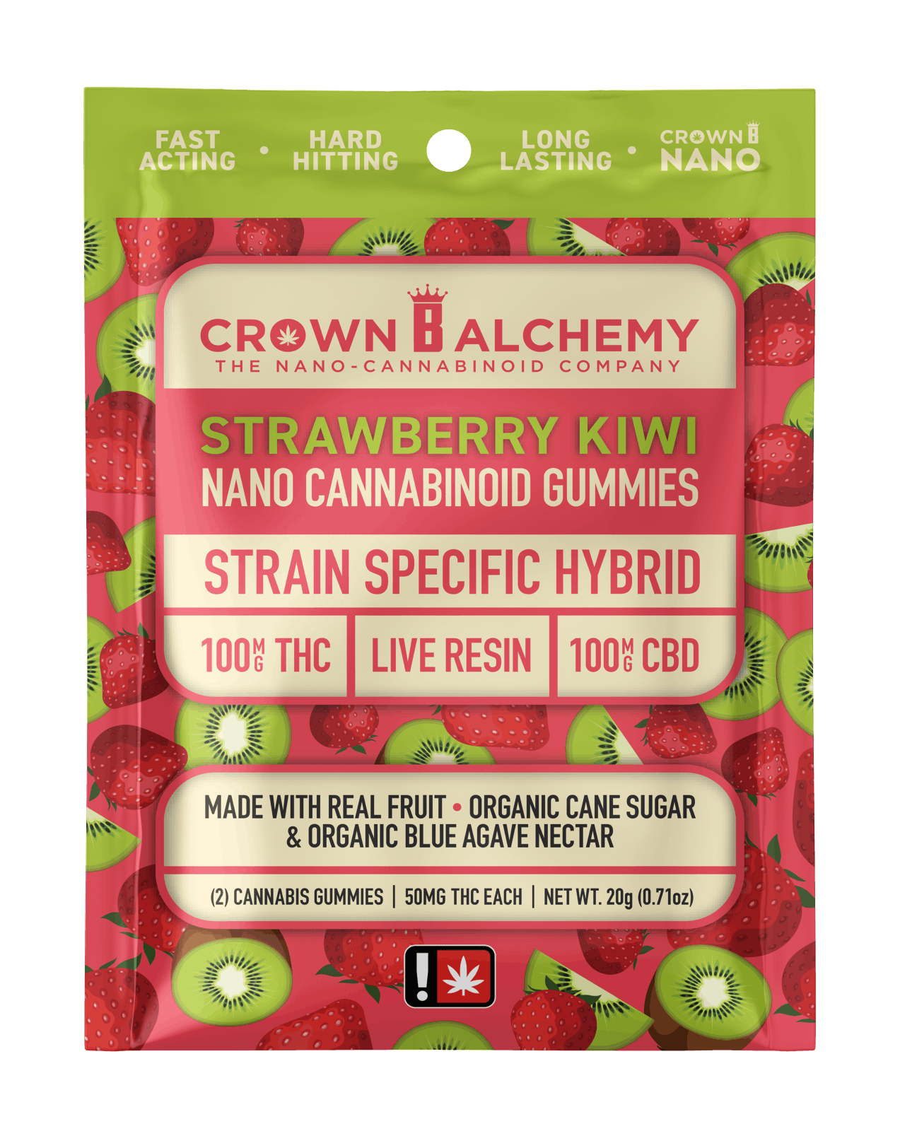 Crown B Alchemy | THC:CBD Strawberry Kiwi Nano Gummy
