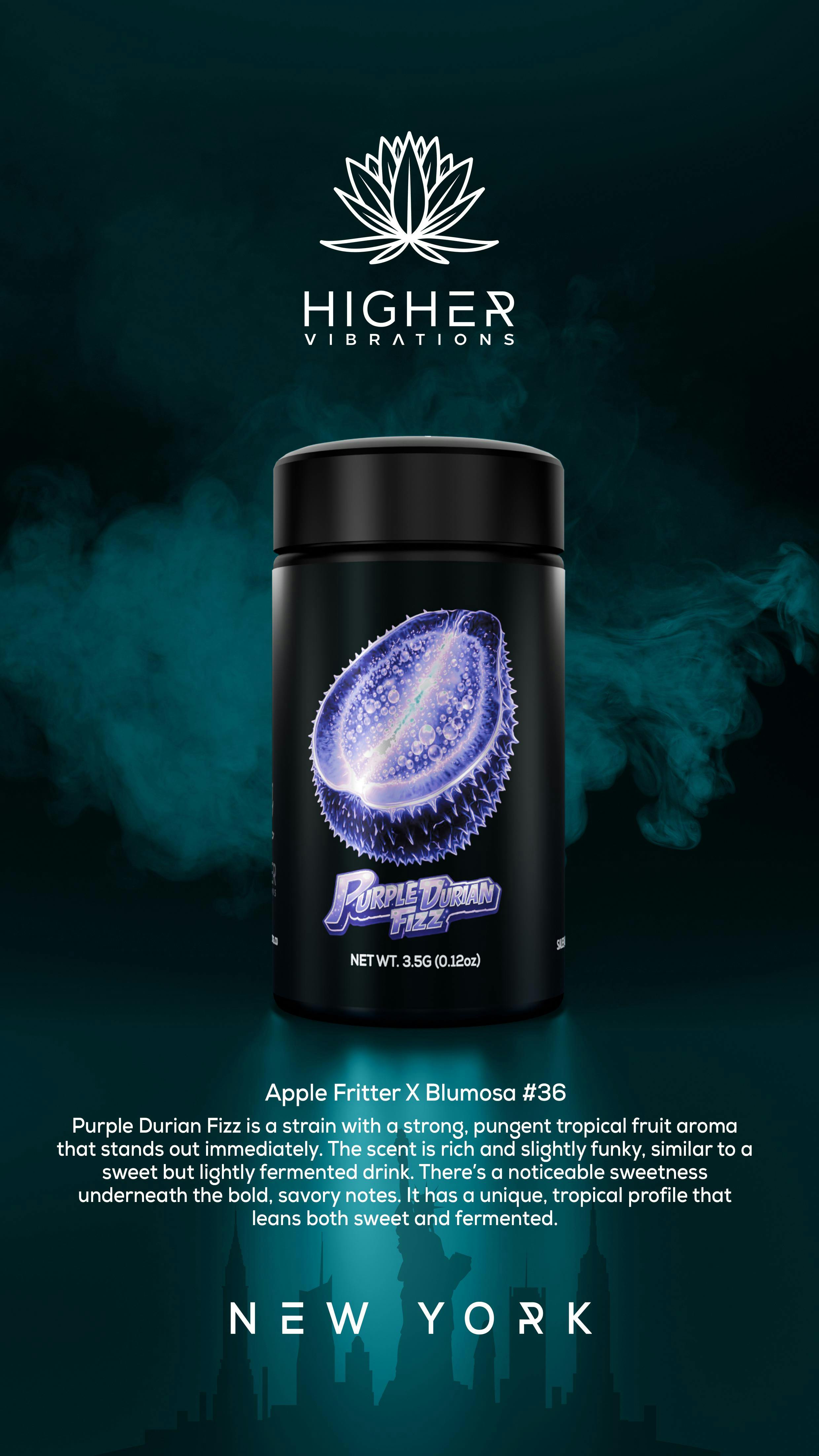 Higher Vibration Purple Durian Fizz 3.5g Premium Flower