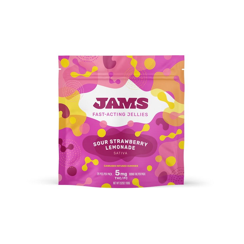 JAMS Jellies Edibles: 20pk Sour Strawberry Lemonade (S) 100mg