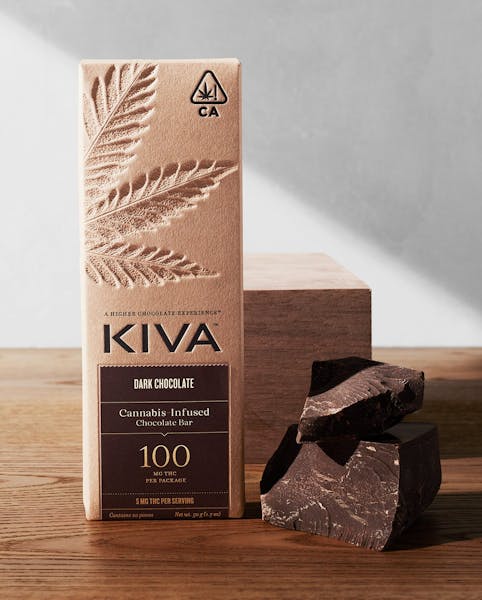 KIVA - Dark Chocolate Bar (20pc) - 100mg