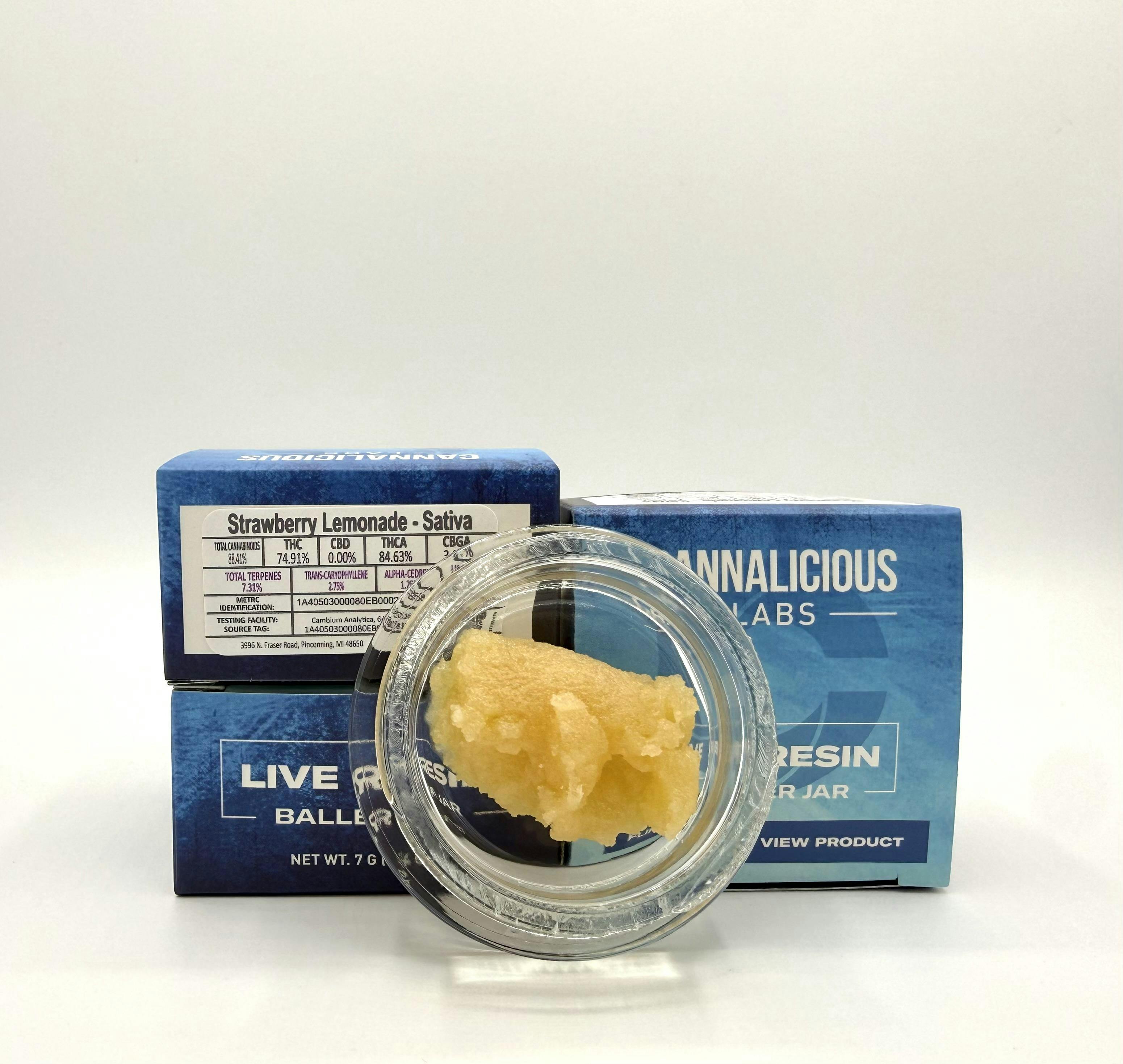 Cannalicious - 7g Live Resin Baller Jar - Strawberry Lemonade