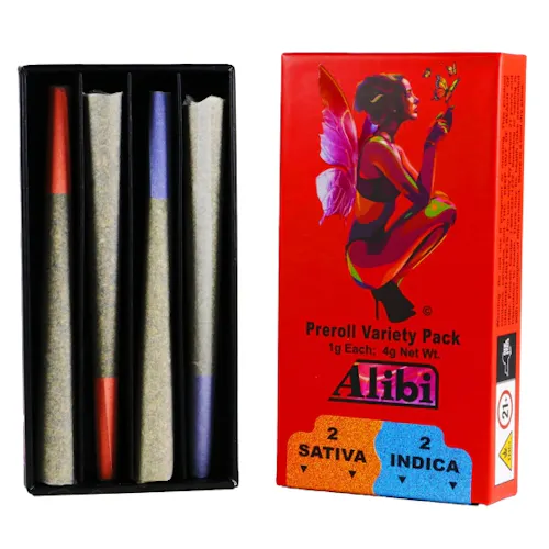 ALIBI | SATIVA + INDICA PRE-ROLL COMBO | DREAM STAR & CARAMEL CREAM | 4G(4PK)-active