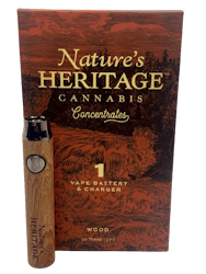 Nature's Heritage | Vape Battery & Charger Wood | 510 Thread