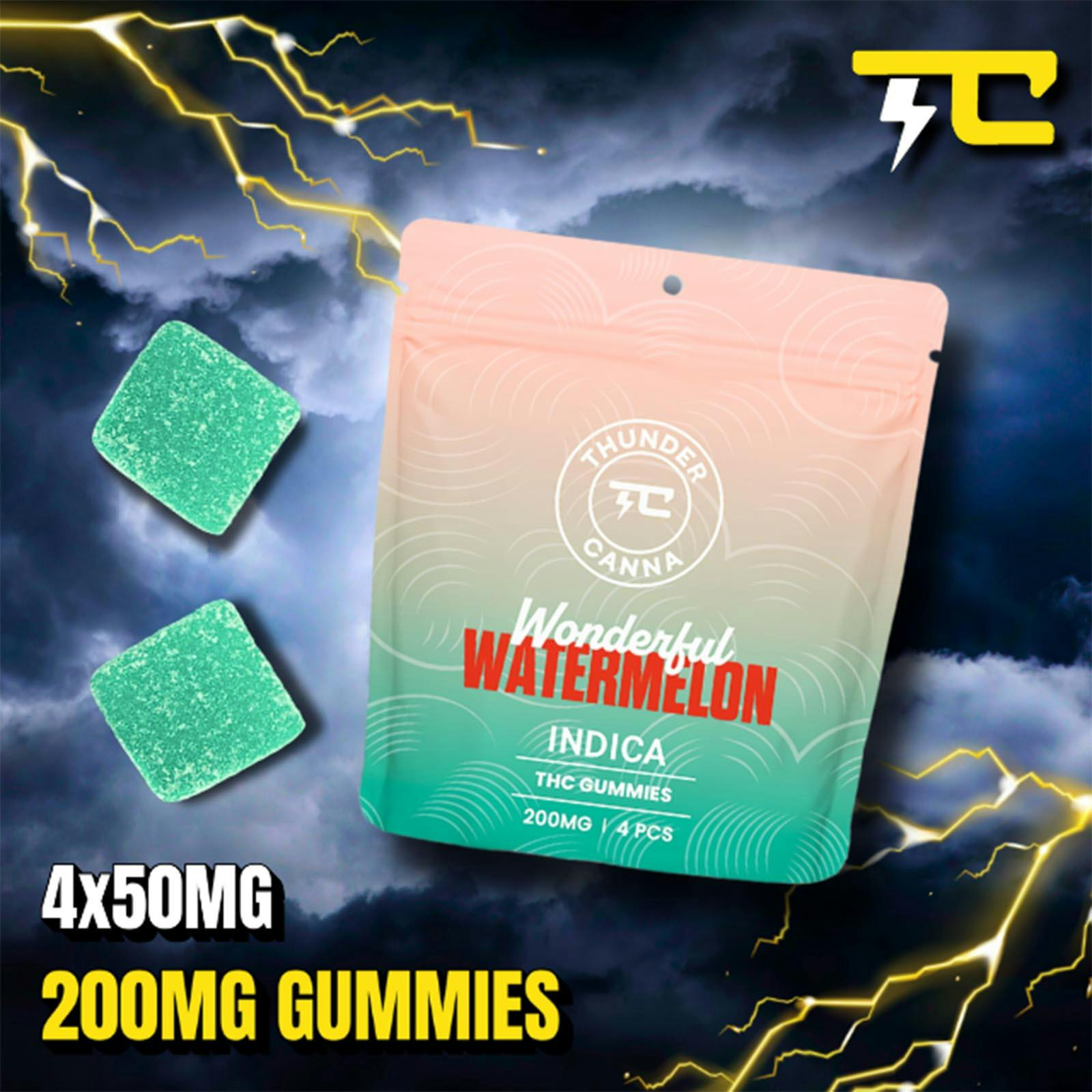 Thunder Canna - 200mg Gummies - Watermelon