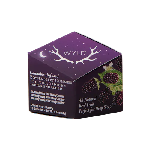 WYLD | Boysenberry 1:1:1 THC:CBD:CBN Indica gummies | 10mg-1