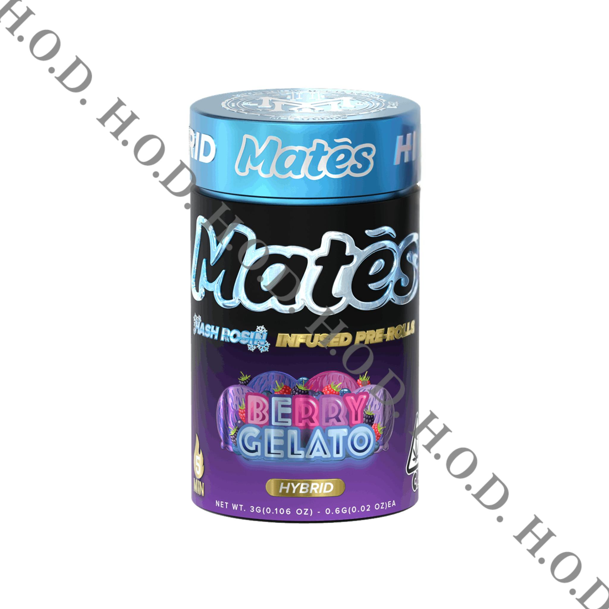 Muha Meds Mates Berry Gelato Hash Rosin Infused Pre-Roll .6g 5 Pack