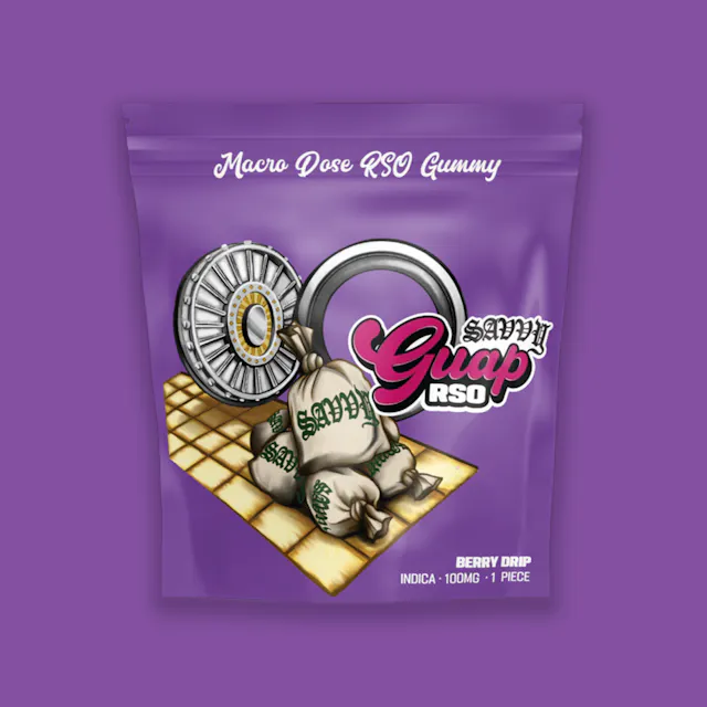 Savvy Gummies Guap RSO Berry Drip 100mg (indica, 2.8g)