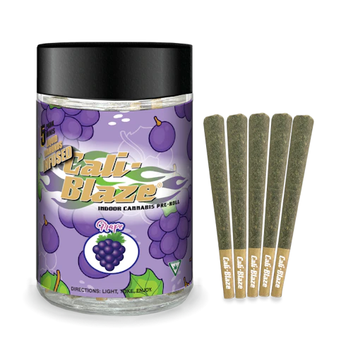 Cali-Blaze - 5-Pack .7g Infused Prerolls - Grape