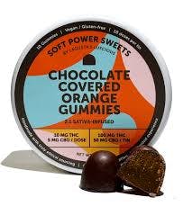 Soft Power Sweets | Orange Gummy | Chocolate Covered | 100mg | 10pcs