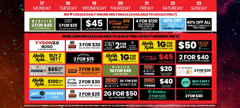 planet 13 weekly deals august 17 - 23