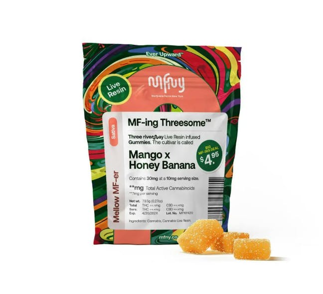 Product Gummies Live Resin | Mango x Honey Banana (S) | 10mg 3pk | MFNY
