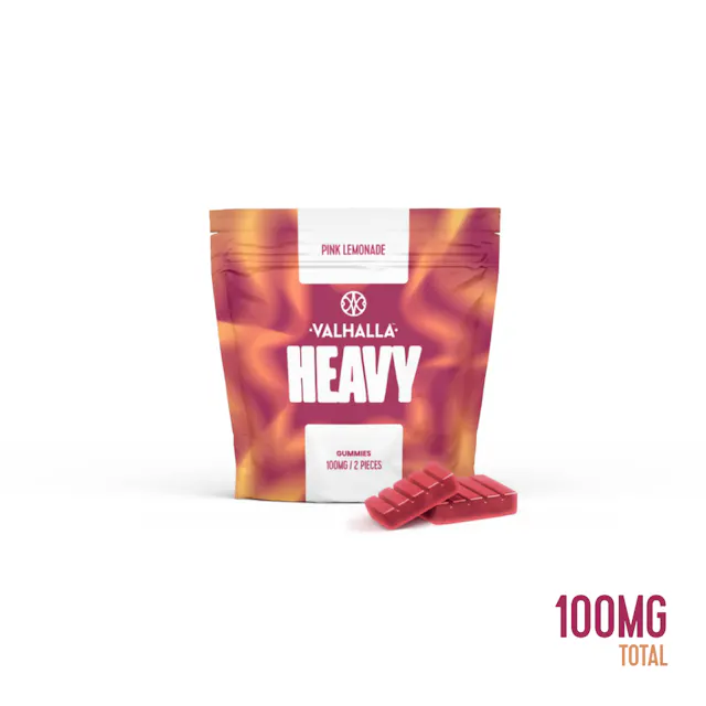 Valhalla High Dose Gummies Pink Lemonade 2pk/100mg (sativa, 2.8g)