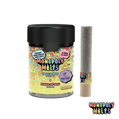 Monopoly Melts x GT - 3-Pack 2g Hash Rosin Infused Donuts - Poison Gushers x Banana Pop Rocks - PRE_ROLLS by Monopoly Melts at King of Budz