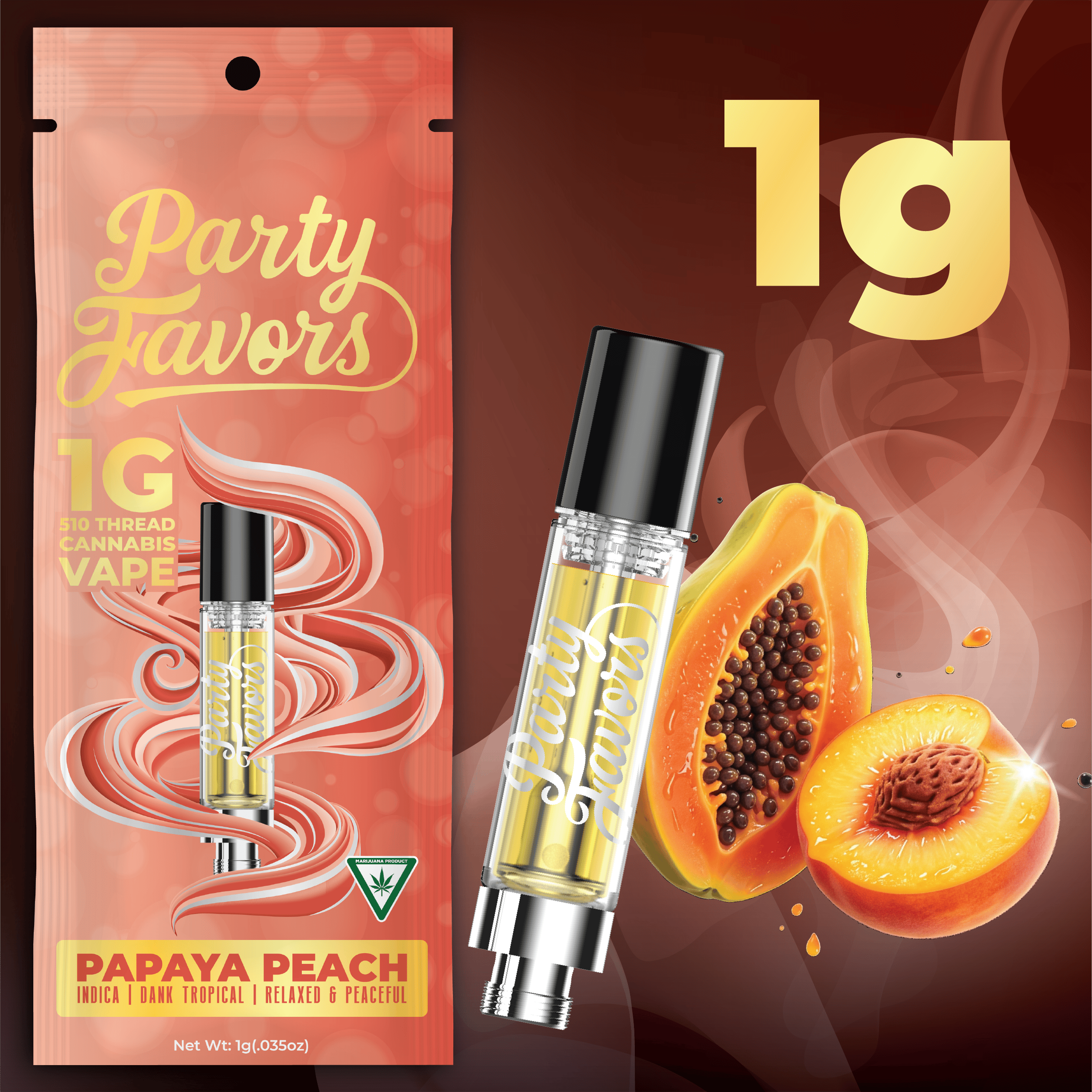 Party Favors - 1g Cart - Papaya Peach