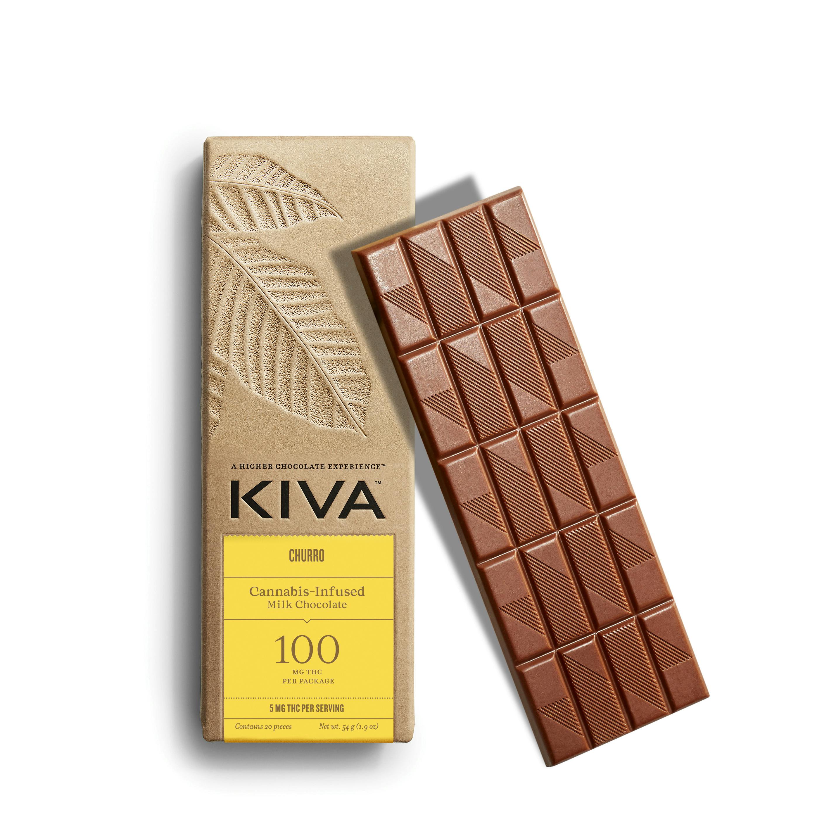 Kiva | Chocolate Bar 100 Mg | Milk Chocolate Churro