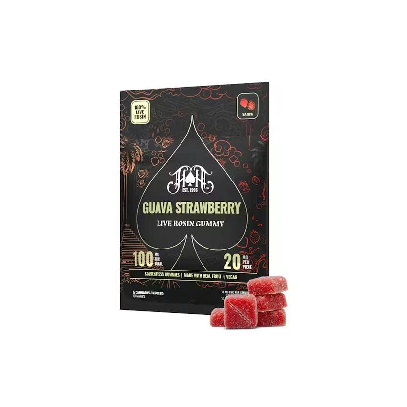 Heavy Hitters Edible Gummies Guava Strawberry Live Rosin