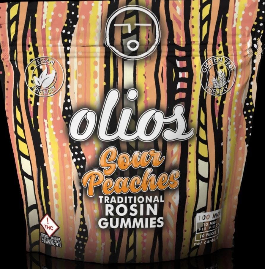 Olio | 100mg Rosin Gummies | Sour Peach
