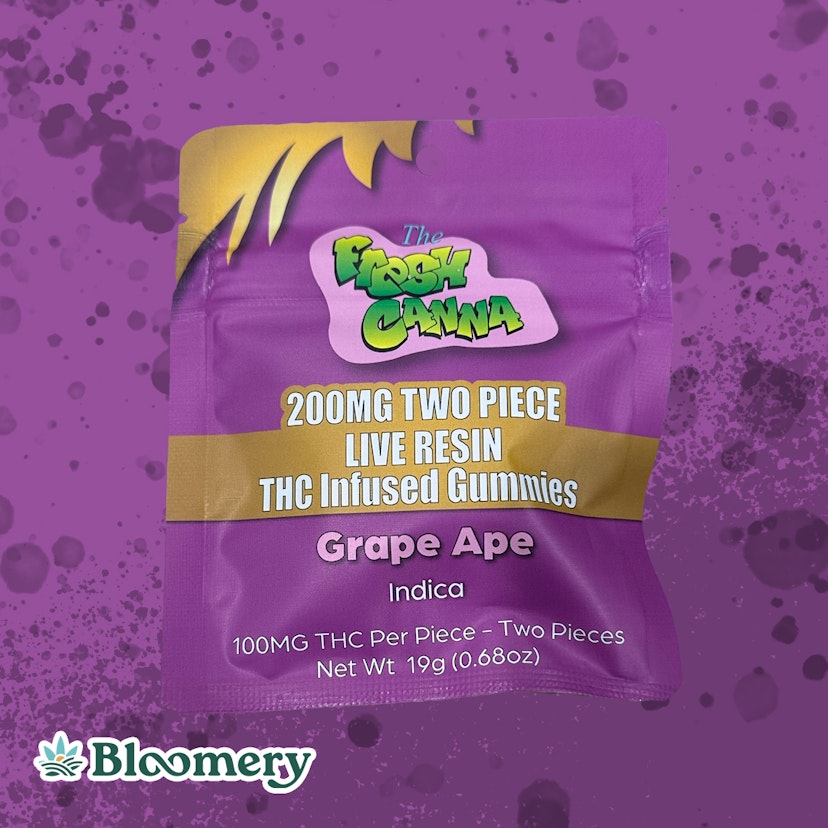 Fresh Canna | 200mg Live Resin Gummies | 2 Pack | Grape Ape (Indica)