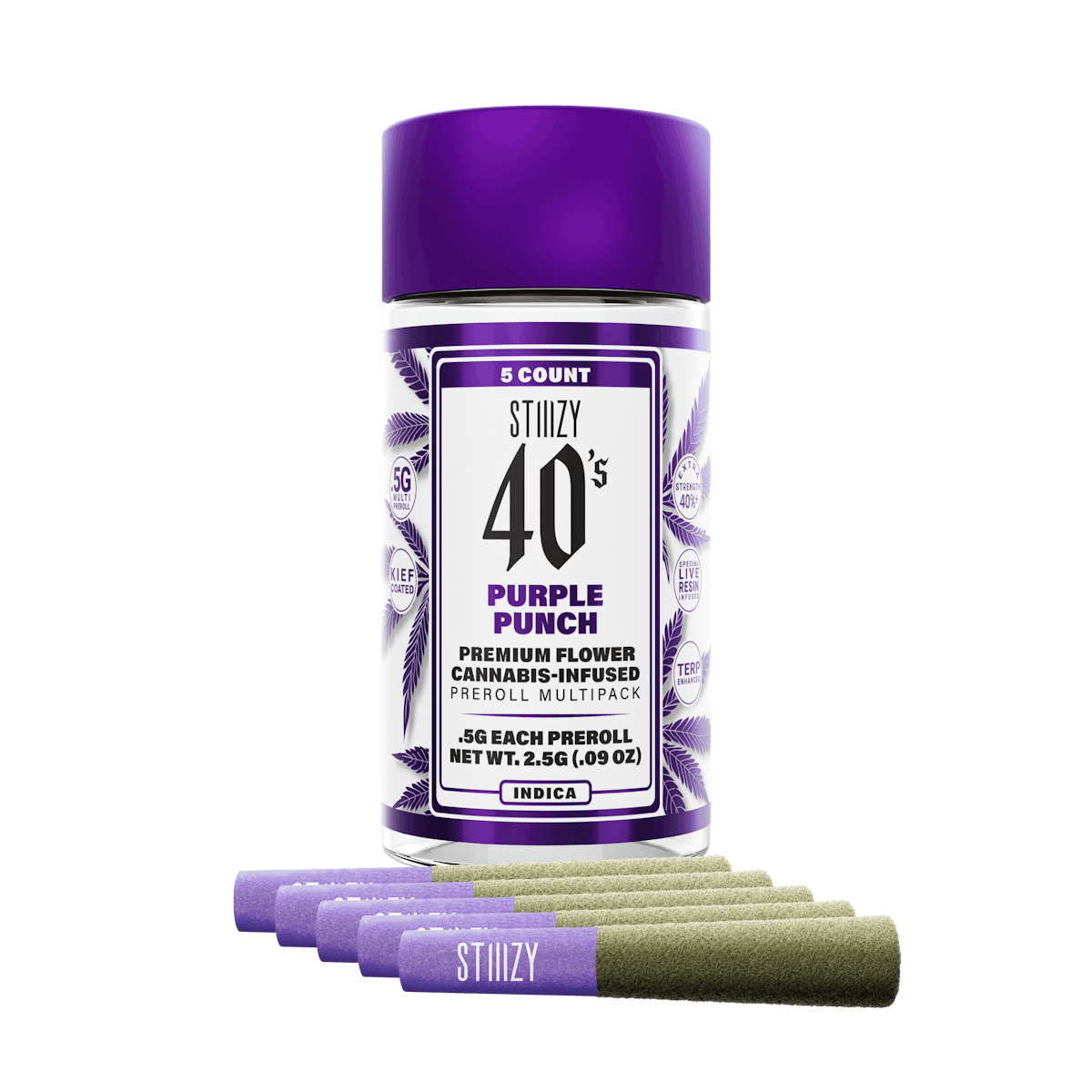 Photo of STIIIZY Purple Punch | 40’s Infused Preroll | 5pk