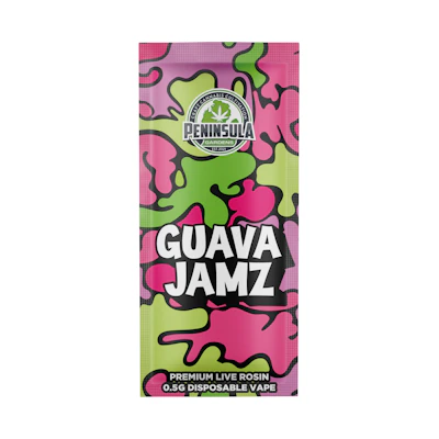 Peninsula - .5g Live Rosin Disposable - Guava Jamz - DISPOSABLES by Peninsula Gardens at King of Budz