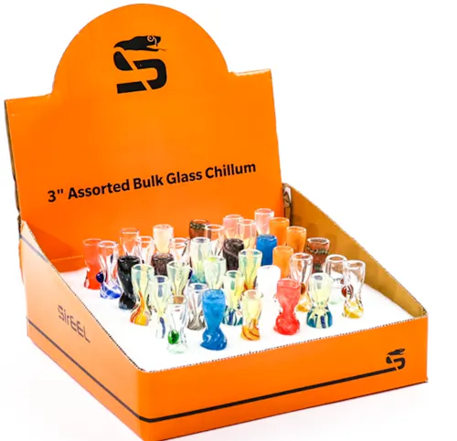 SirEEL | 3′ Glass Chillums | Assorted Colors-active