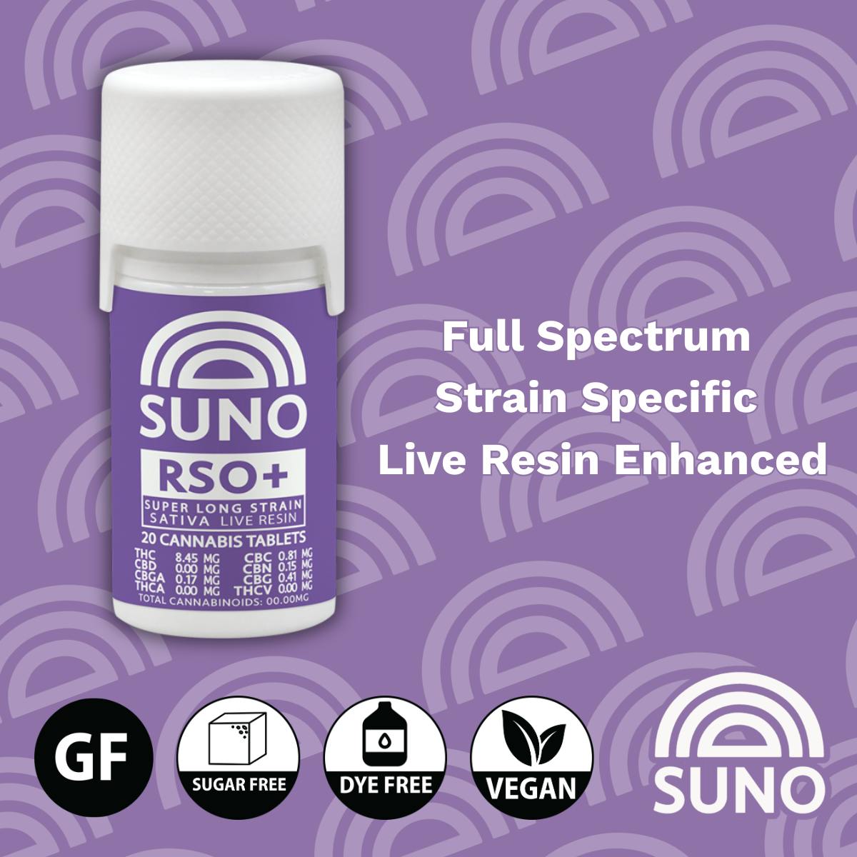 SUNO - 200mg RSO + Live Resin Tablet 20pk - Maui Wowie