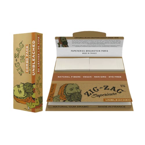 UNBLEACHED 1 1/4 ROLLING PAPERS & TIPS