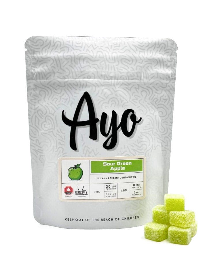 Ayo: Gummies | Sour Green Apple | 600mg | 20pk | NOLA - Kenner
