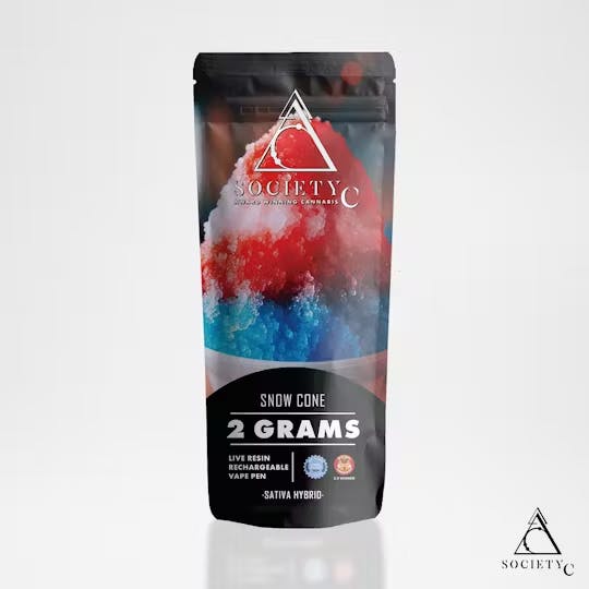 Buy Society C - 2g Live Resin Disposable - Snow Cone Cartridges