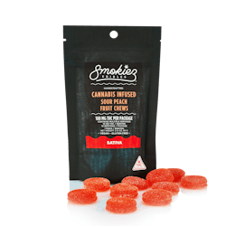 Sour Peach Sativa Fruit Chews [10pk] (100mg THC)