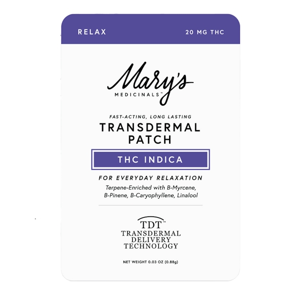Mary's Medicinals | Transdermal Patch Relax Indica THC | 20mg