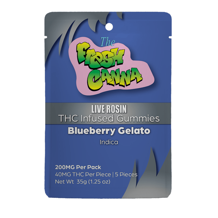 Fresh Canna | 200mg Live Rosin Gummies | Blueberry Gelato (Indica)