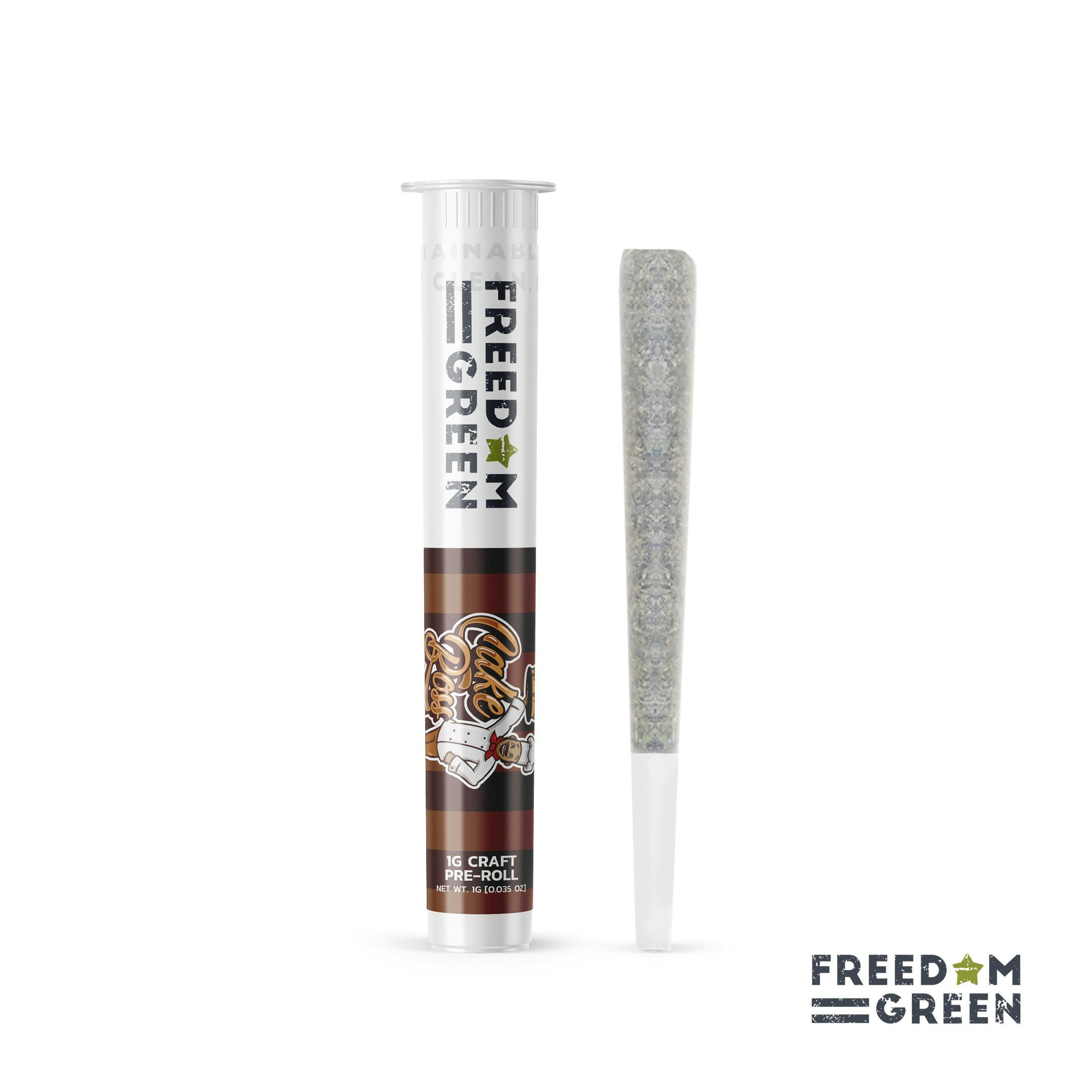 Freedom Green - 1g Preroll - Cake Boss