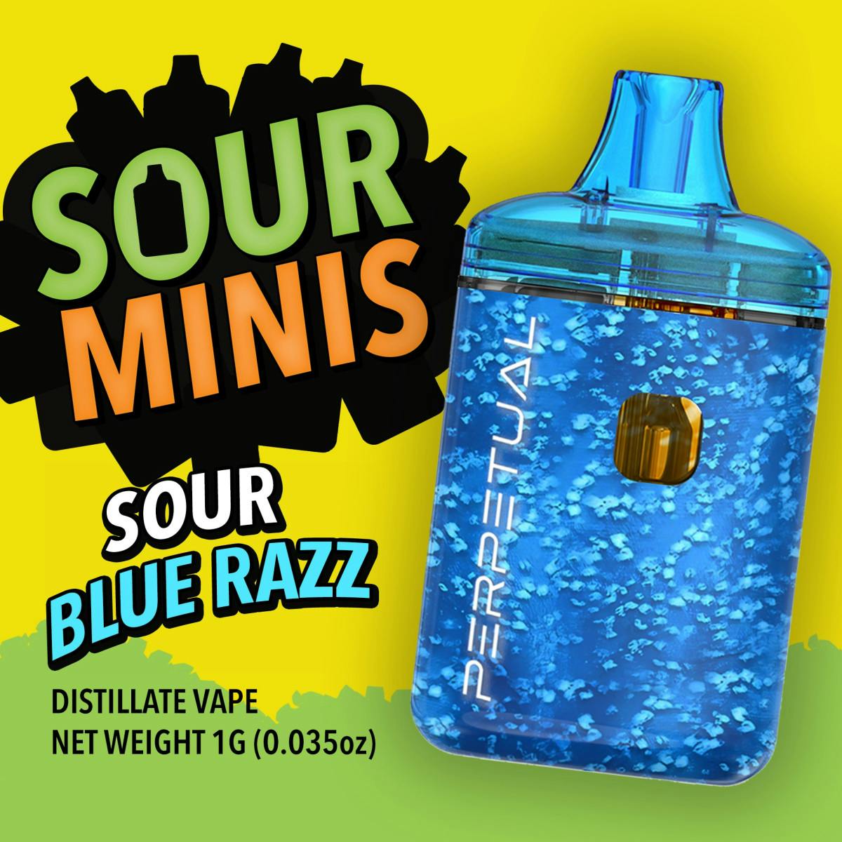 Photo of PERPETUAL Sour Minis Blue Razz – AIO Vape 1g