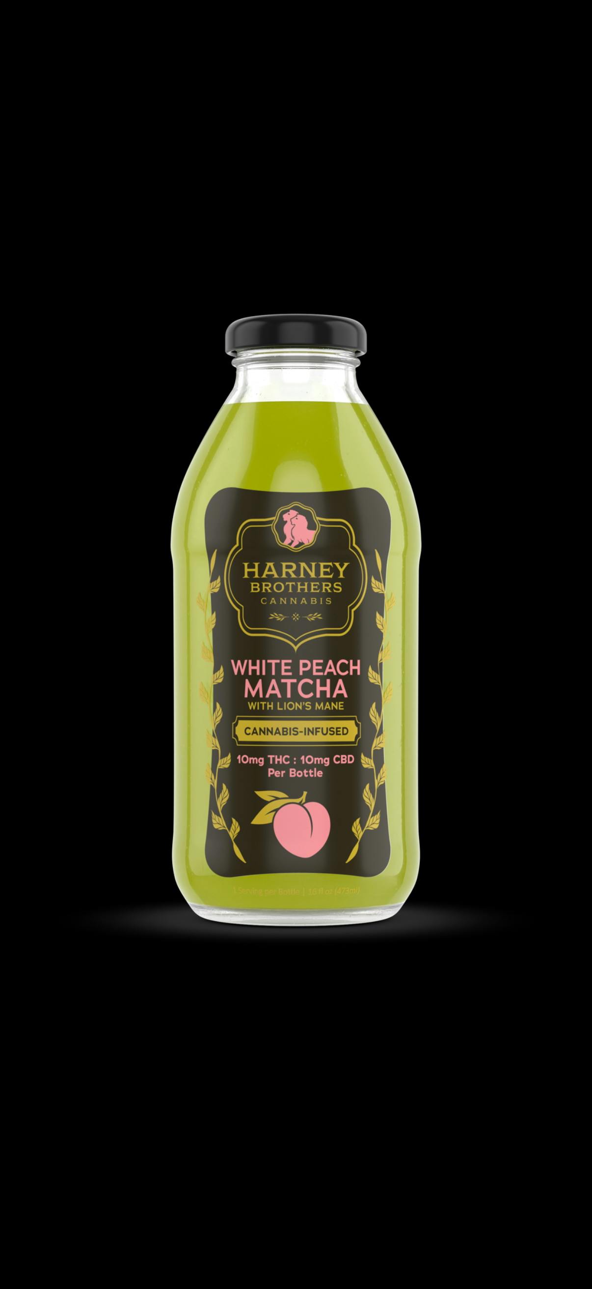 Product Harney Brothers Cannabis - White Peach Matcha with Lions Mane - 10mg THC - 10mg CBD