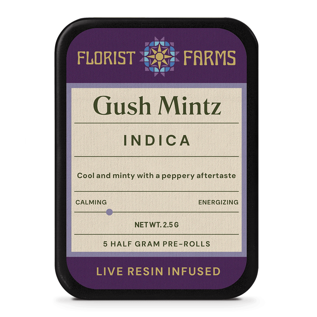 Florist Farms Gush Mintz Live Resin Infused Preroll 5pk — Florist Farms cannabis product at ZenZest