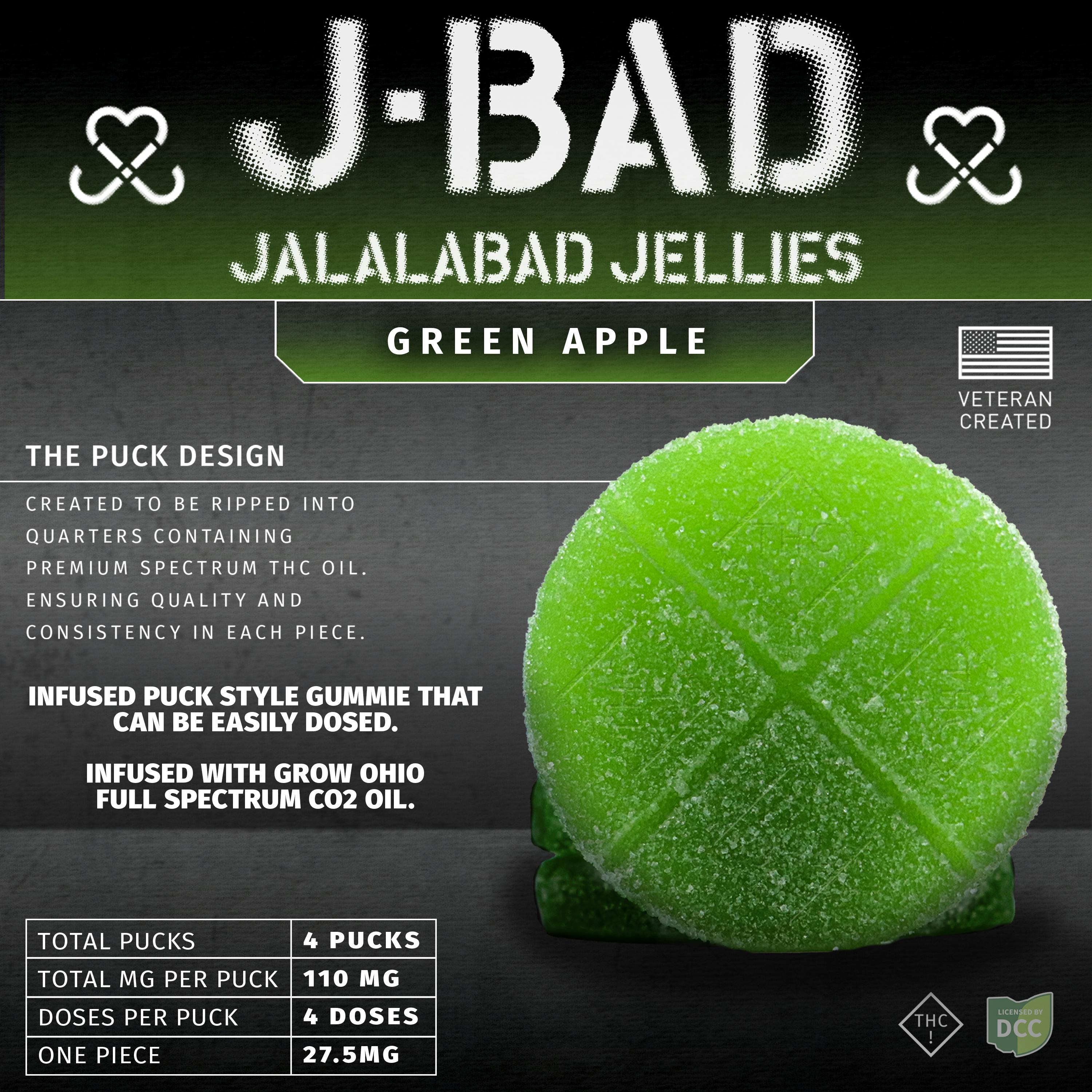 J-BAD | Green Apple Field Pack | 440mg 4pk | Nectar - Bowling Green