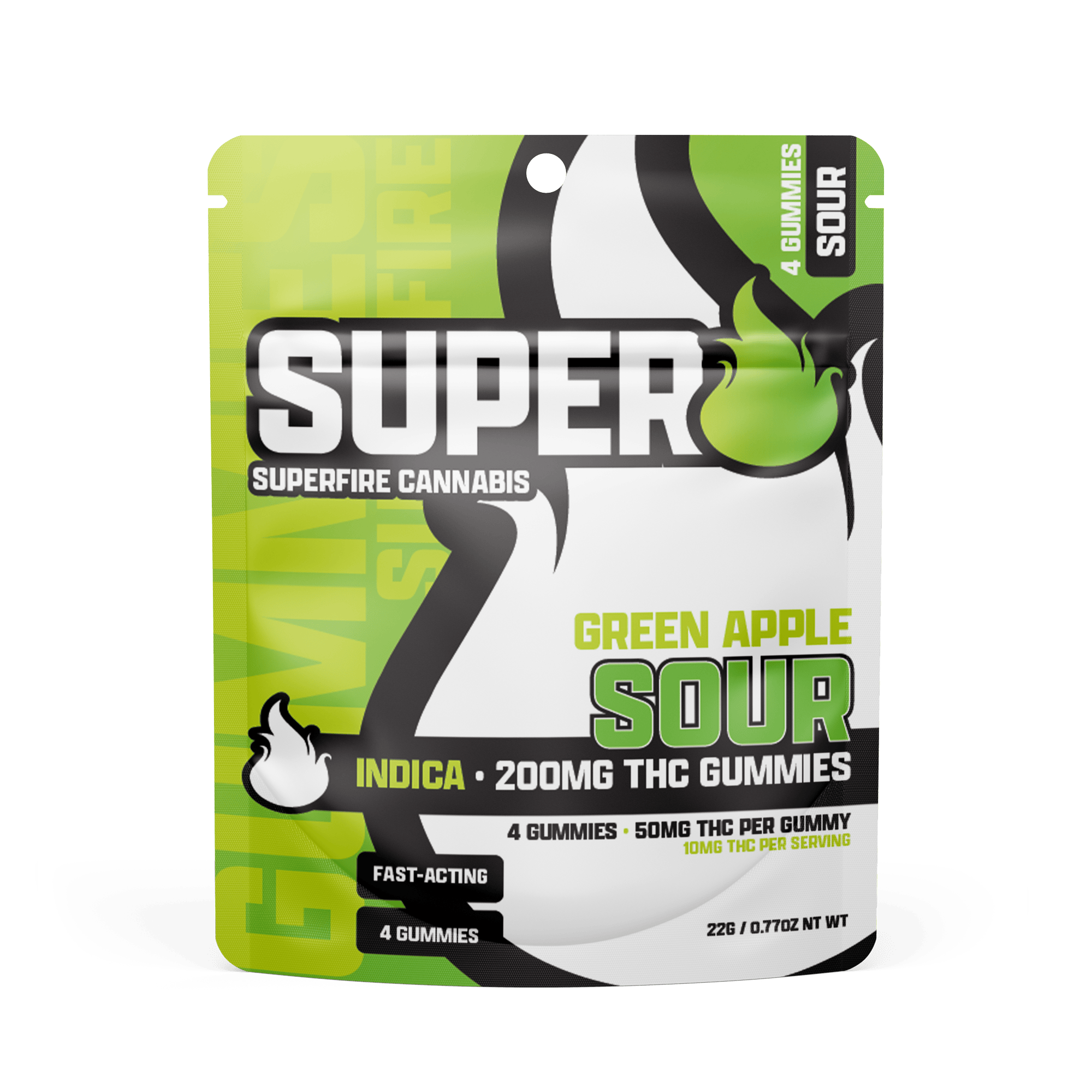 Superfire - 200mg Gummies - Sour Green Apple