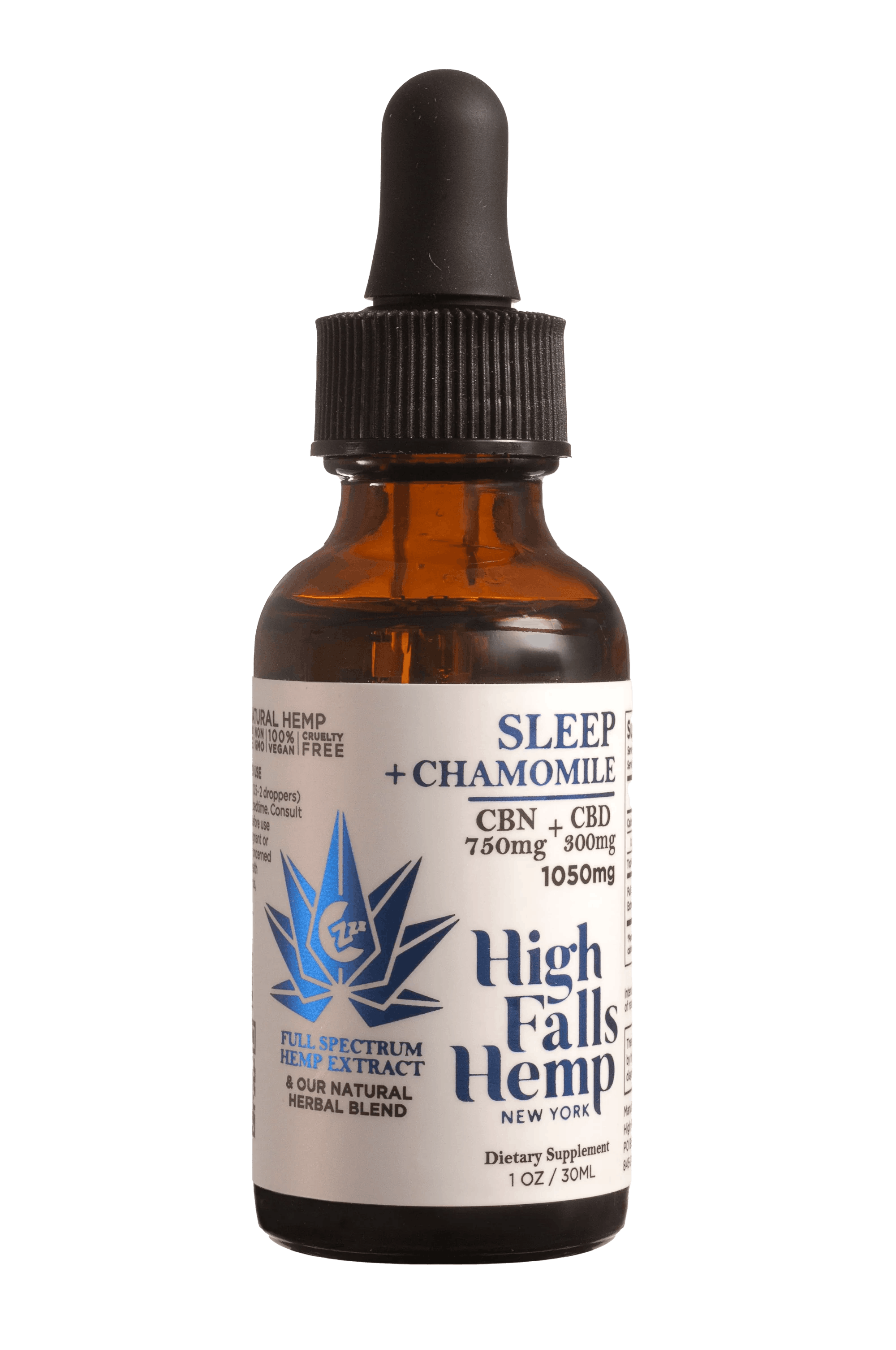 Sleep & Chamomile 1050mg Tincture | Full Spectrum Hemp Extract | 750mg CBN + 300mg CBD | High Falls Hemp NY