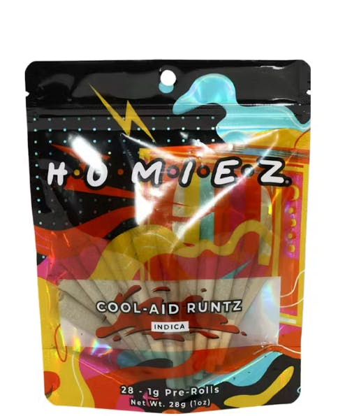 Product: HOMIEZ | COOL-AID RUNTZ | PRE-ROLLS | 28 x 1G INDICA