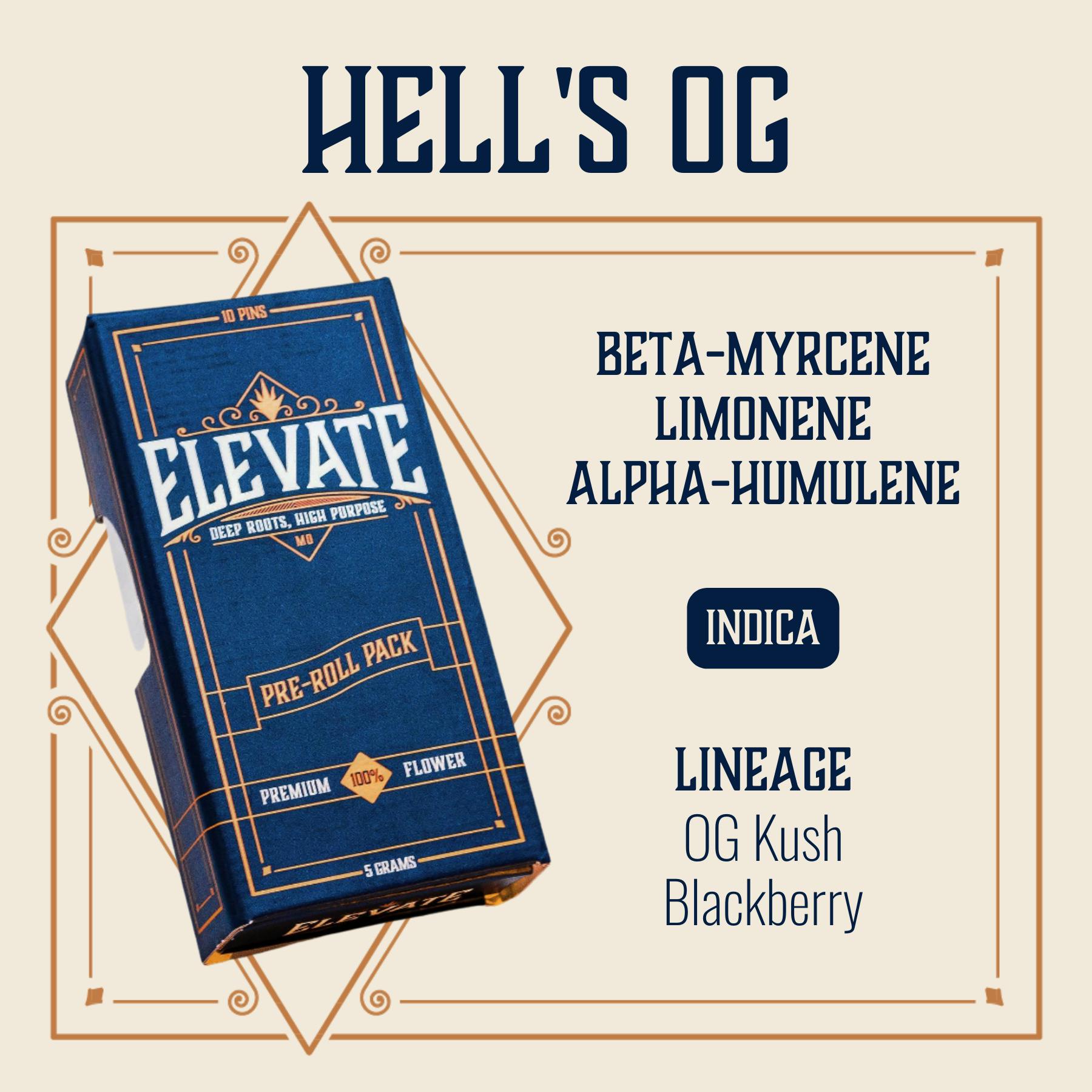 Hell's OG Pins Pre-Roll | 10-pack | Key Missouri (Nixa)