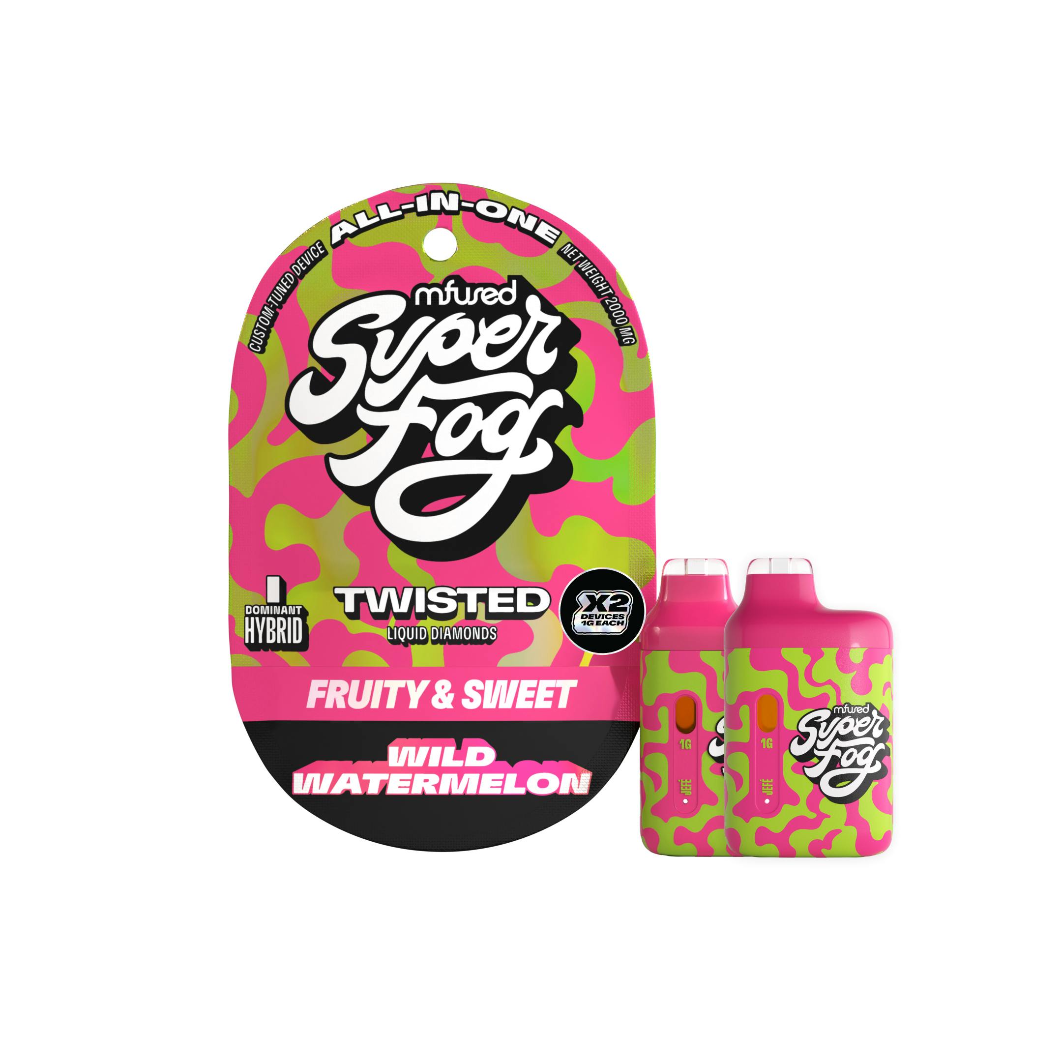 Mfused | Twisted Jefe 1g Vape 2pk | Wild Watermelon
