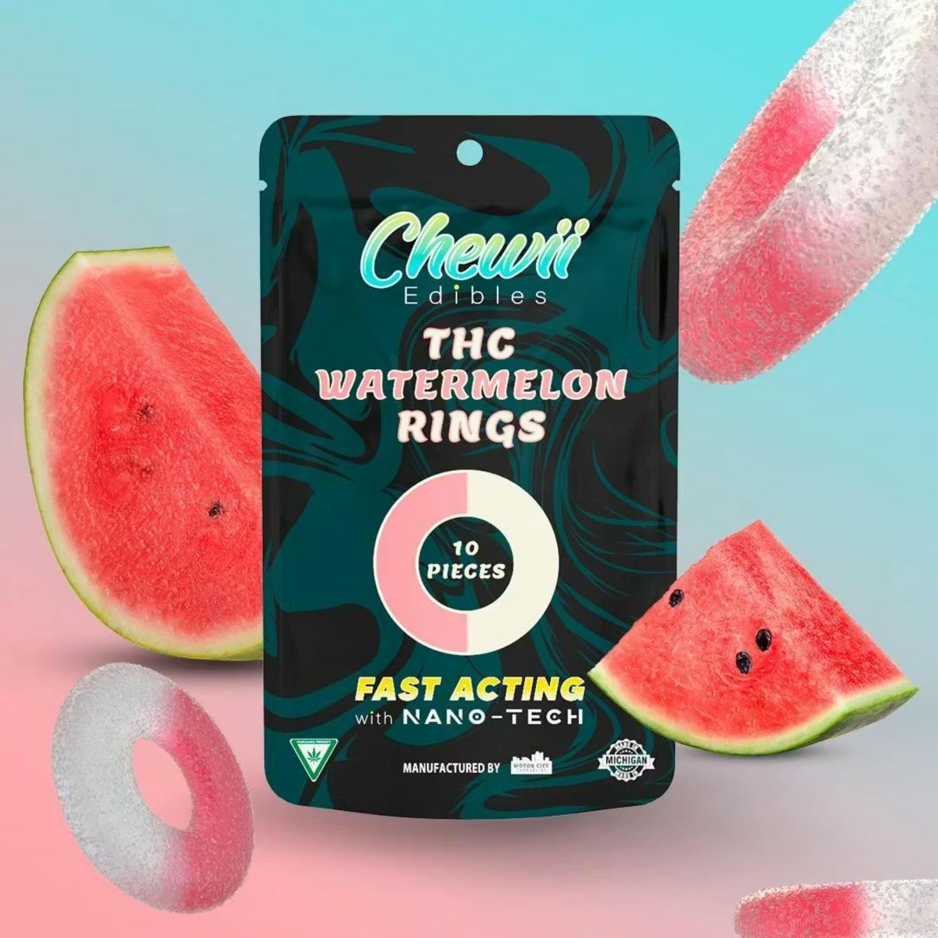 Chewii | Watermelon | 200mg Gummy Rings (10x20mg)