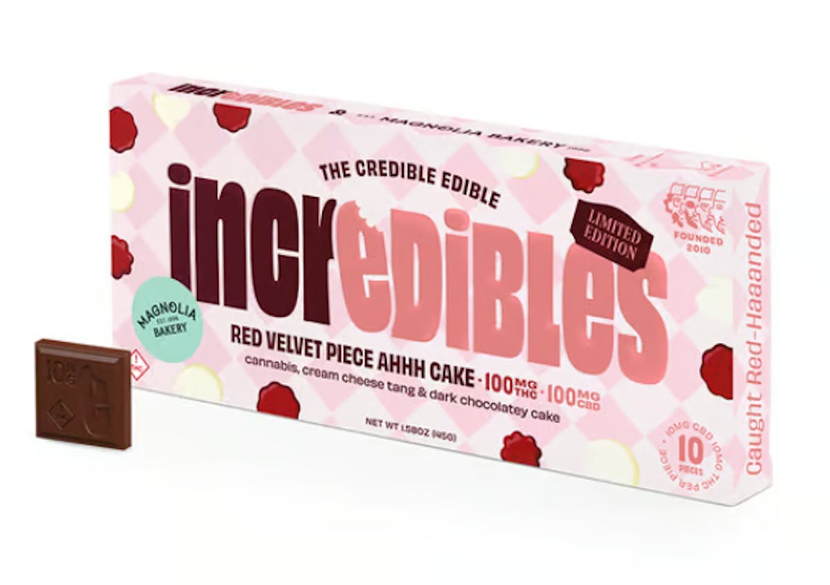 Photo of Incredibles 1:1 Red Velvet Chocolate Bar 100mg (THC:CBD)