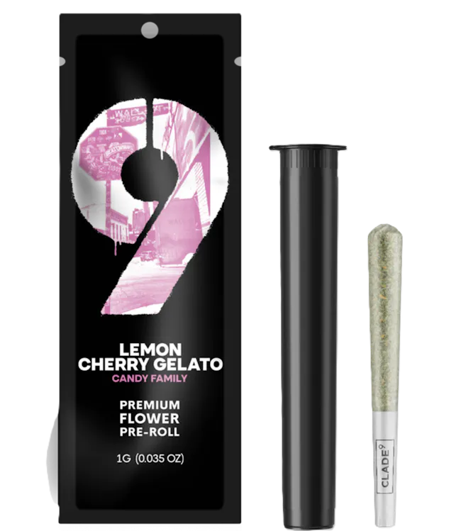 Clade9 Pre-Roll Lemon Cherry Gelato 1g (hybrid, singles)