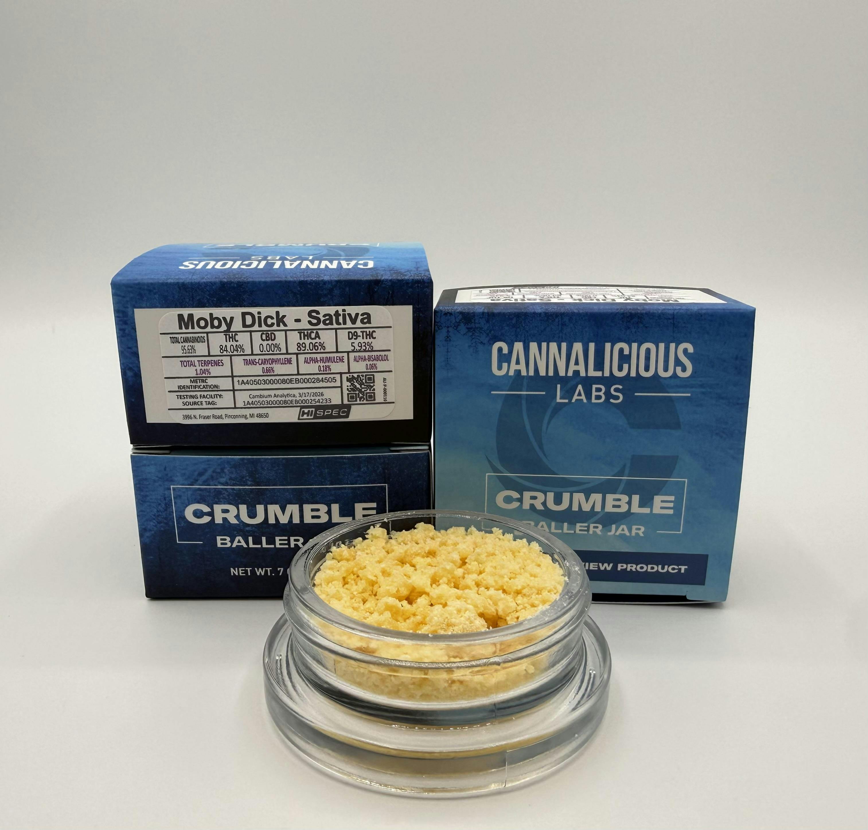 Cannalicious - 7g Crumble Baller Jar - Moby Dick